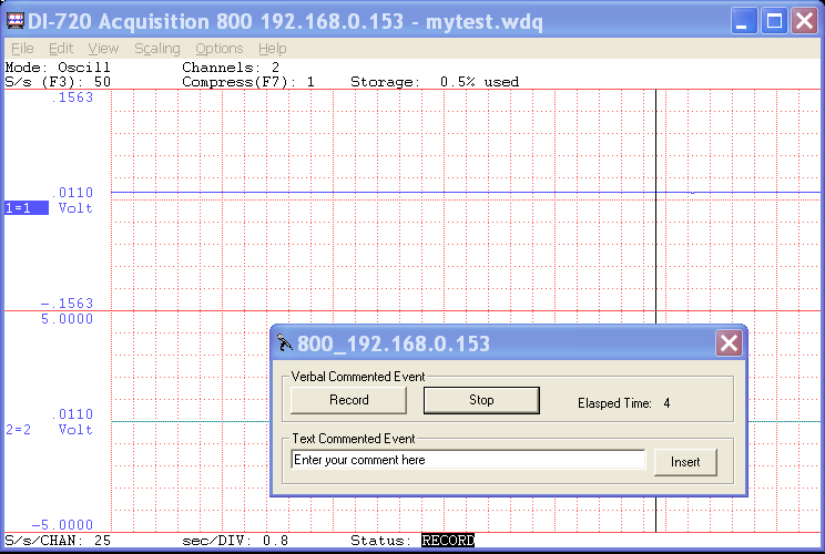 Windaq Add-on: Audio Commented Event for WinDaq running DATAQ devices, Transonic Flow meters and Dataforth isoLynx SLX718 